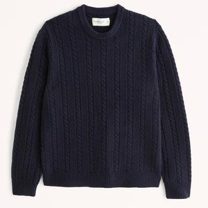 A&F Date Night Crew Sweater - Navy Blue, Size S